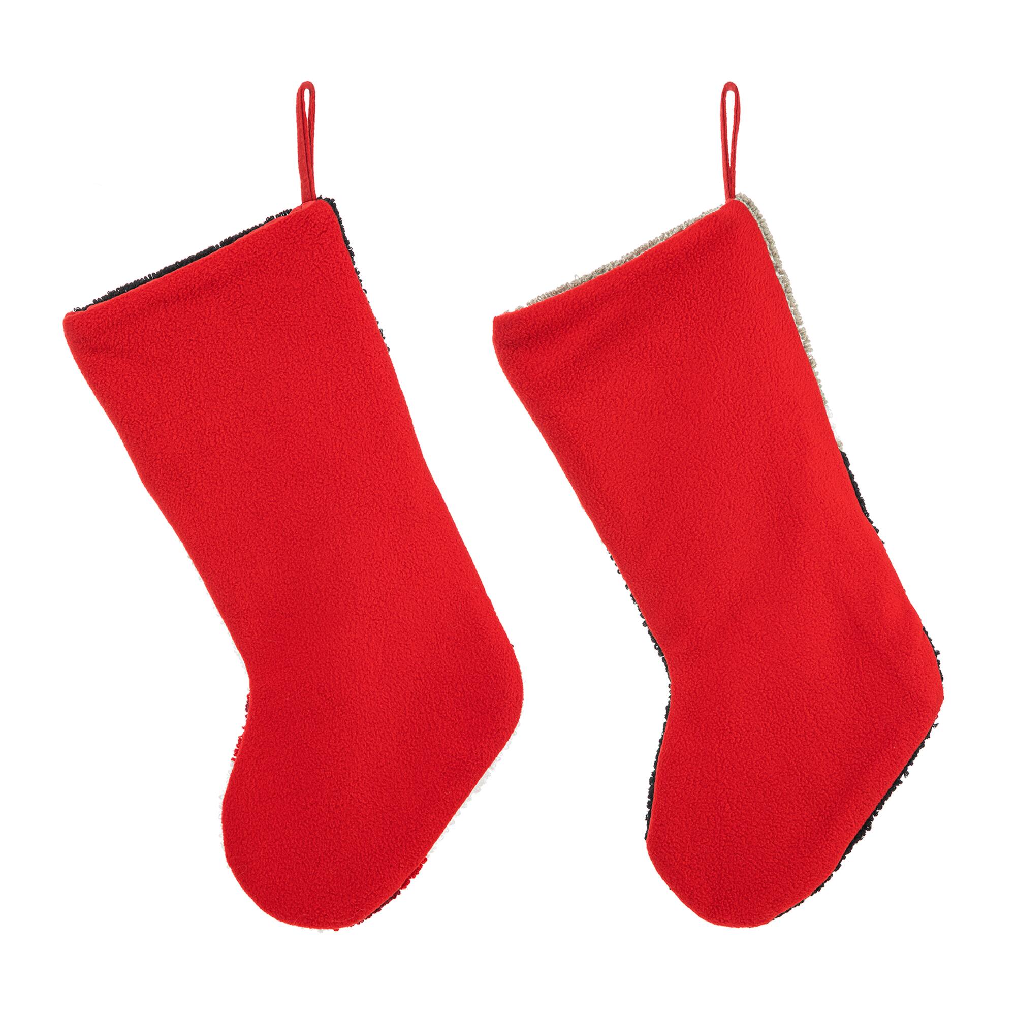 Glitzhome® 20.5" Polar Bear & Penguin Hooked Stocking Set